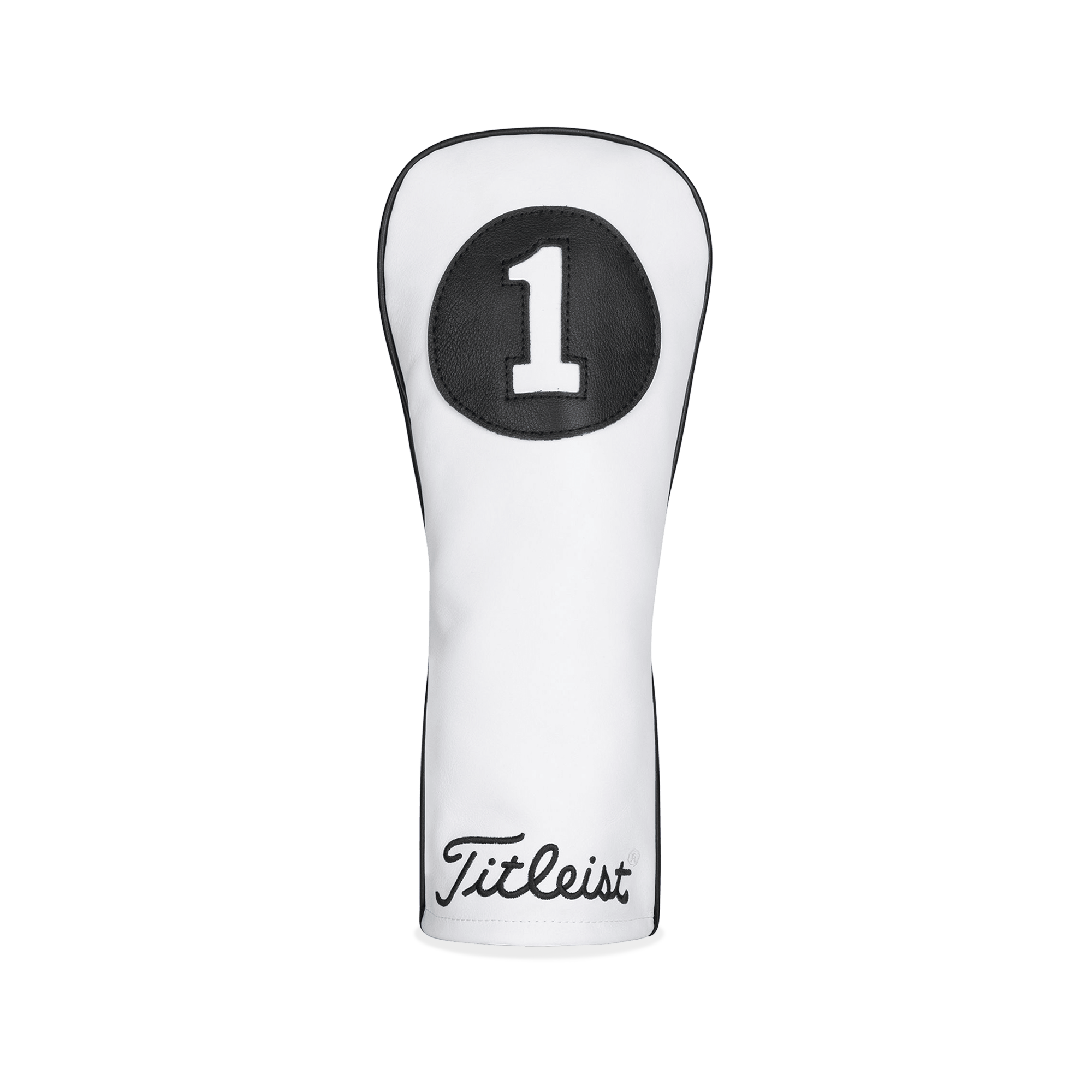 White and Black Leather Headcover